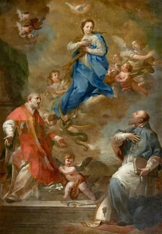 44-Madonna col Bambino con S. Filippo Neri e S. Francesco di Sales - olio su tela - Sante Cattaneo - 1804 - Castegnato (Bs), chiesa parrocchiale di San Giovanni Battista